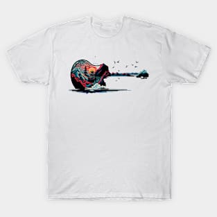 Vintage Japan Guitar Gifts Guitarist Musician Concert Guitar T-Shirt